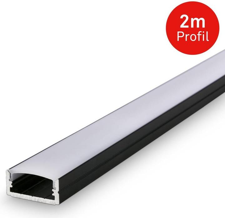 Actual product image Briloner Profil BL7000, schwarz, 2m (200 cm, Indoor)