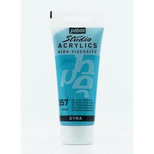 Pebeo, Künstlerfarbe + Bastelfarbe, Studio Acrylics Feine Acrylfarben (Blaugrün Irisierend, 100 ml)