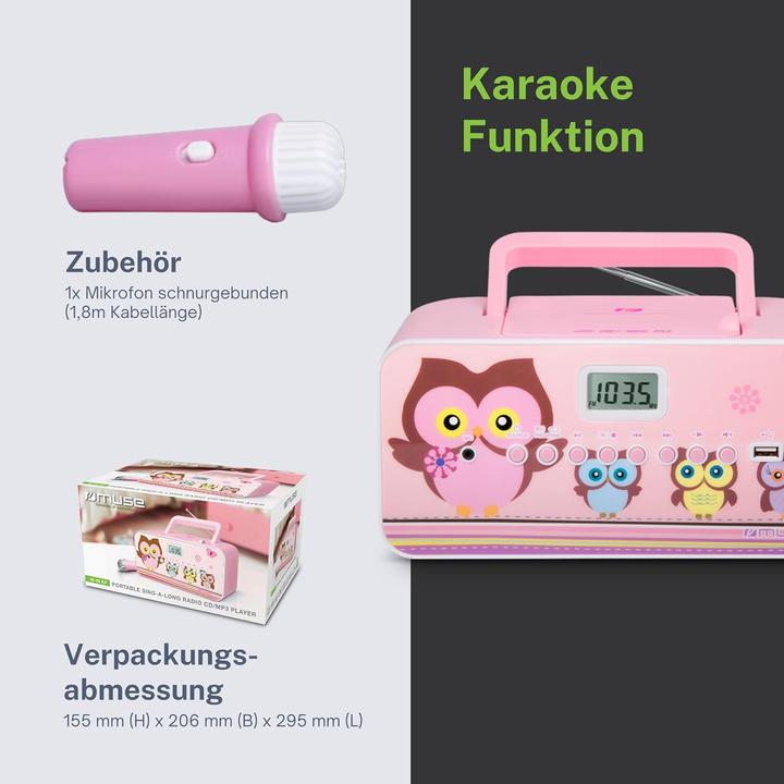 Image du produit Muse CD-Radio für Kinder mit Mikrofon