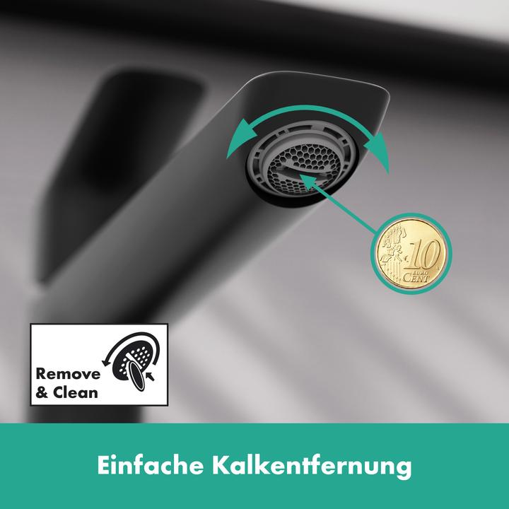 Produktbild hansgrohe Logis Waschtischmischer Fine, ComfortZone110, Push Open Ablaufgarnitur, Ausladung 121mm