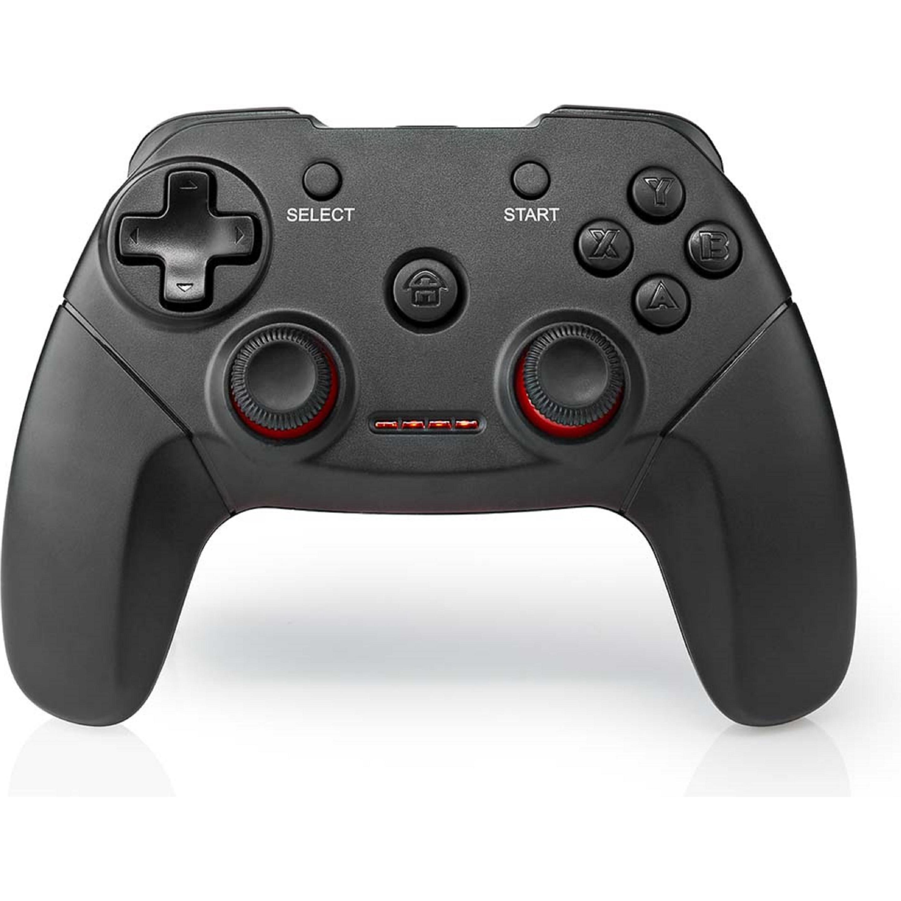 Nedis Gamepad Wireless Batteriebetrieben PC Anzahl Knöpfe: 11 Kabellänge: 1.00 m Schwarz (PC), Gaming Controller, Schwar...