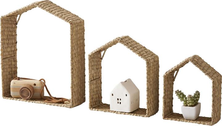 Actual product image Vertbaudet Set of 3 children's room decorative shelves HAUS seagrass