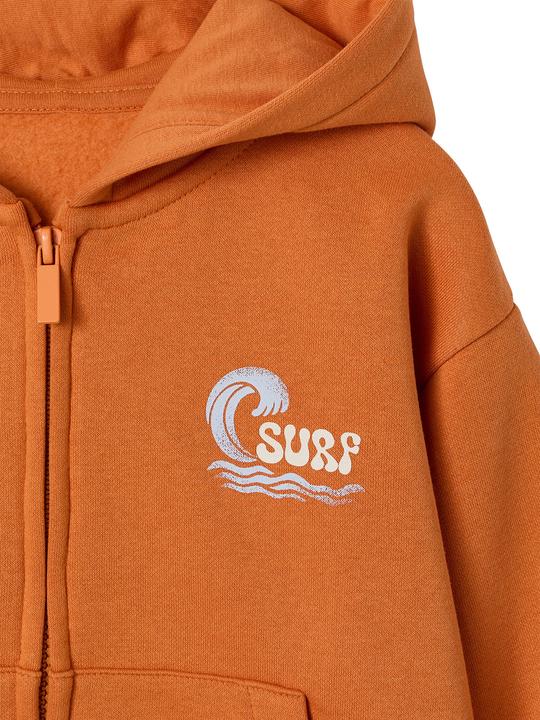 Produktbild Vertbaudet Kapuzensweatjacke mit Print hinten Jungen, Recycling-Polyester (92)
