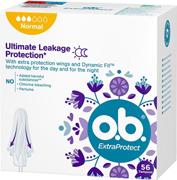 o.b. ExtraProtect Normal tampons - Variant: 56 ks (56 x, Normal)