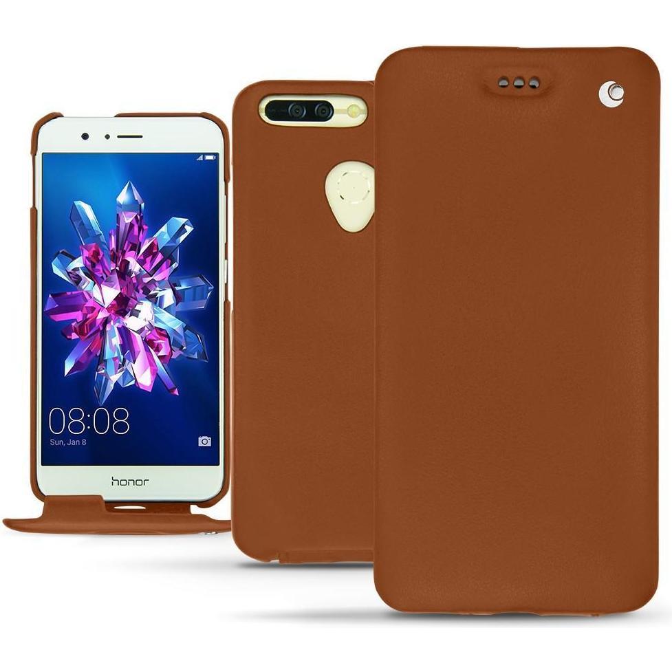 Noreve Lederschutzhülle vertikal (Honor 8 Pro), Smartphone Hülle, Braun