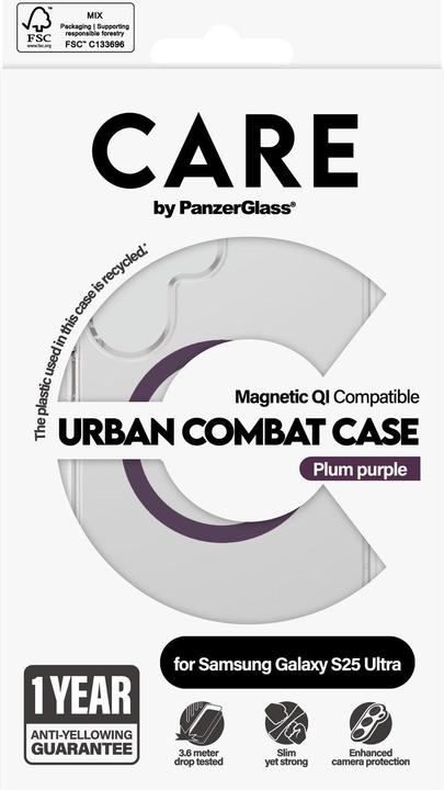 Produktbild PanzerGlass CARE by ® Flagship Case Transparent Urban Combat m. Plum Purple Qi Compatible Samsung Ga (Samsung Galaxy S25 Ultra)