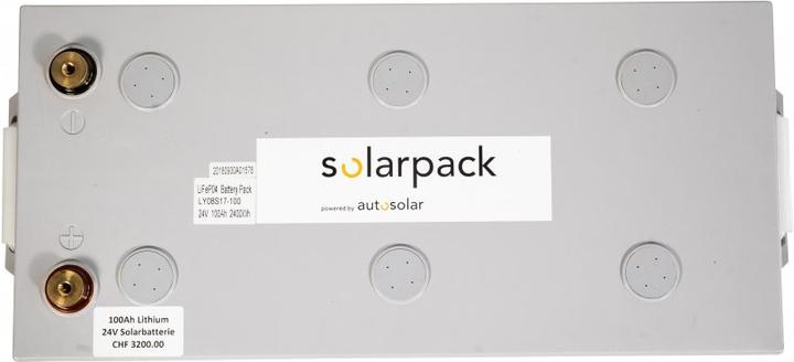 Produktbild Autosolar Lithiumbatterie 100 Ah 24V- LiFePo4-Solarbatterie (25.60 V, 100 Ah)