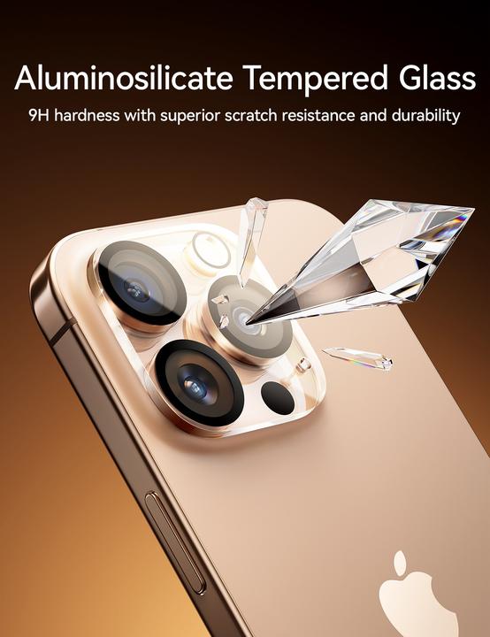 Produktbild Joyroom JR-17LJ4 Camera Lens Protector (Gemstone Version) for iP 17 Pro Max (Tri-Camera) (1 Stk., Apple iPhone 17 Pro Max)