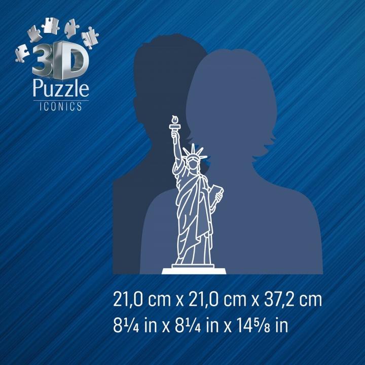 Productafbeelding Ravensburger 3D Puzzle 108 Teile - Iconics: Freiheitsstatue - mit Licht (108 onderdelen)