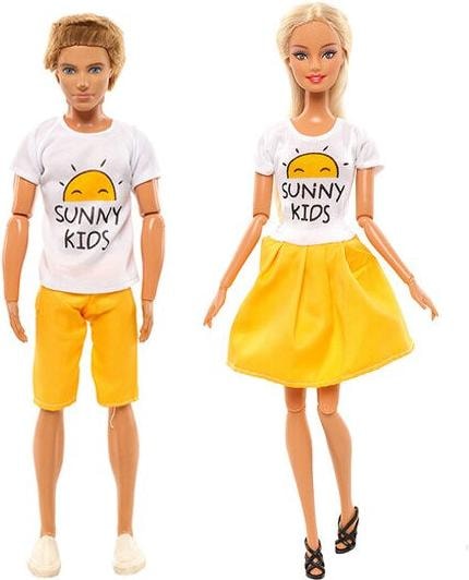 Produktbild Hermex Ken und Barbie Kleider Paarweise Set Mode Sunny Gelb Weiss
