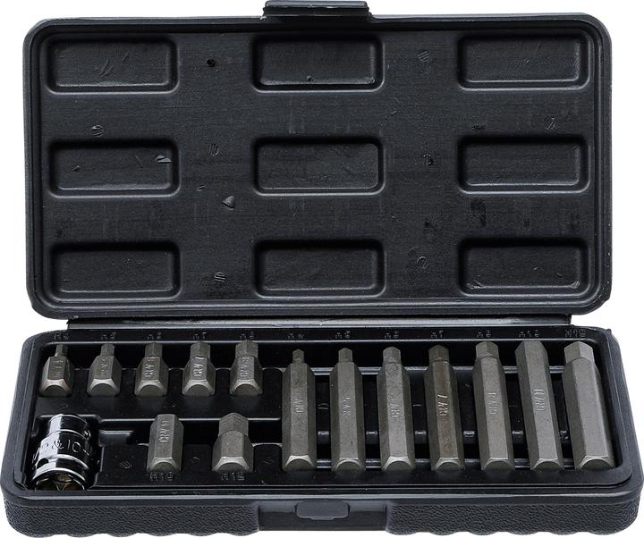 Produktbild BGS Bit-Satz Antrieb Aussensechskant 10 mm (3/8") Innensechskant 15-tlg. (10mm)