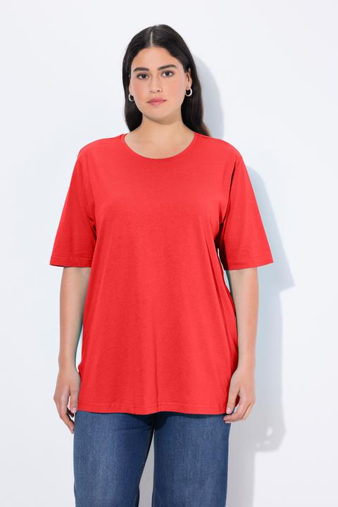 Actual product image Ulla Popken Basic Round Neck Short Sleeve Relaxed Fit Tee (60)