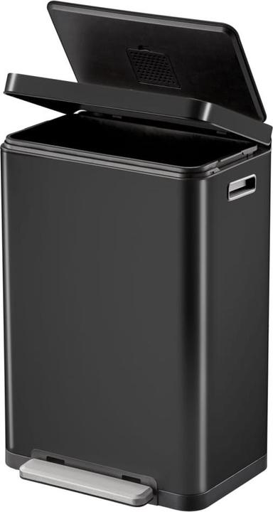 Produktbild EKO Treteimer X-Cube Tretmülleimer rechteckig schwarz 45 L mit extra breitem Pedal, gedämpftem Deck (45 l)
