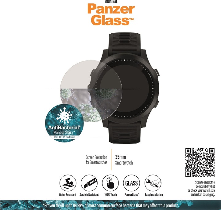 Actual product image PanzerGlass Screen protector Garmin Forerunner 245 / 245 music / 45 (35mm)