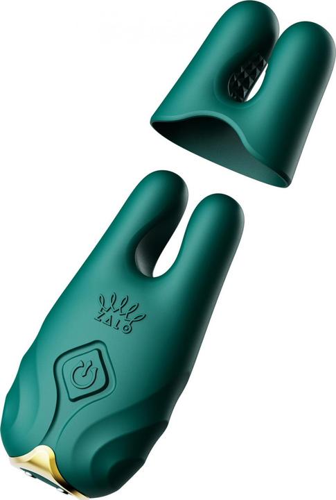 Zalo Nave Wireless Vibrating Nipple Clamps Turquoise Green