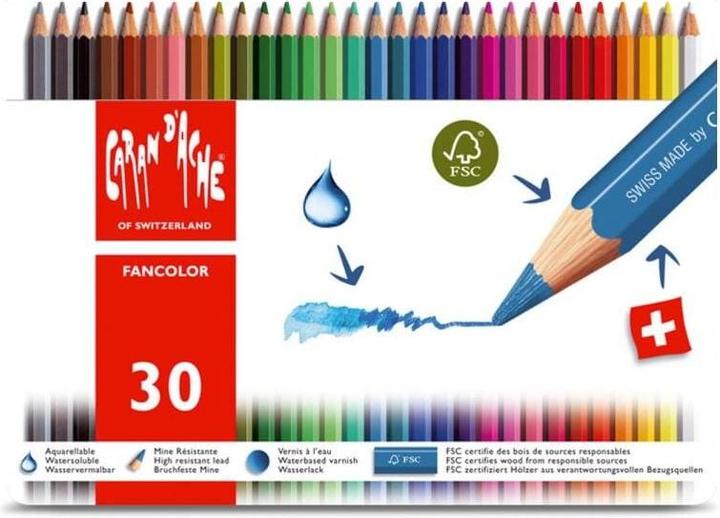 Actual product image Caran d'Ache Fancolor Farbstifte Metallschachtel (30 x)
