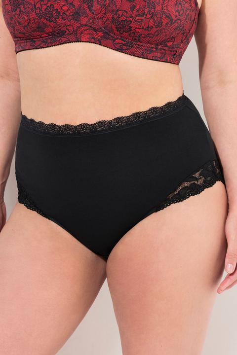 Produktbild Ulla Popken Maxislips, 3er-Pack, High Waist, Spitze, OEKO-TEX (60, 3er Pack)