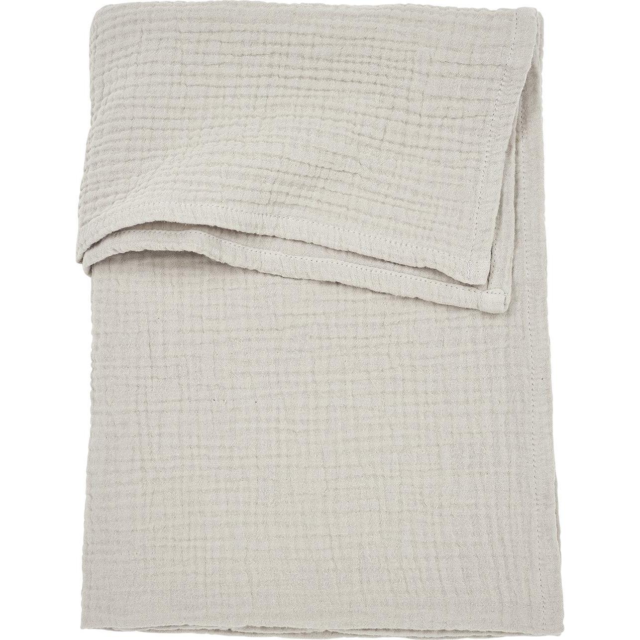 Meyco, Babyduvet, Baby Uni bettlaken wiege - pre-washed musselin - greige - 75x100cm
