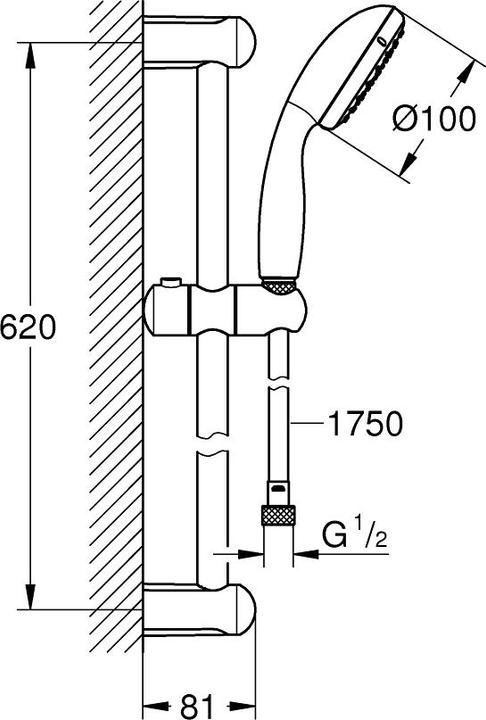 Produktbild Grohe Brausestangenset Vitalio Go 100