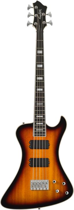 Hagstrom E-Bass, Nekromant 5, Tobacco Sunburst (E-Gitarre, Mahagoni)