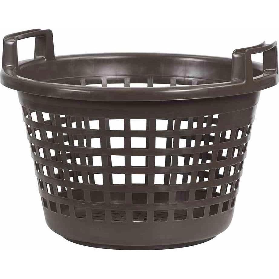 H.G-Deko, Komposter + Gartensack, Kartoffelkorb aus Kunststoff in braun, Ø 43x24 cm, rund (45 l)