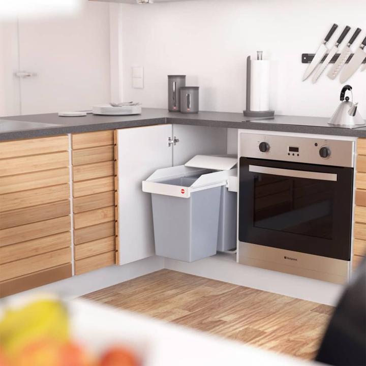 Produktbild Hailo Multi-Box duo L, Einbau-Mülleimer, 2x14 ltr (30 l)