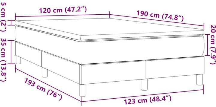 Immagine prodotto vidaXL Boxspringbett (120 x 190 cm)