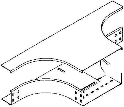 Actual product image Niedax NIE RTAD 200 E3 cover for surface-mounted T-piece, width 204 mm stainless steel