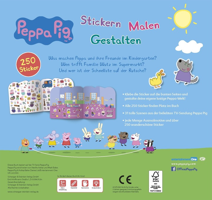 Actual product image Peppa Wutz stickers painting design