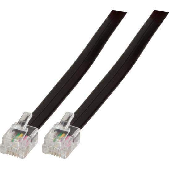 EFB Elektronik Cavo modulare RJ12 (6/6) / RJ12 (6/6), 1:1, nero, 1,0 metro, Accessori per telefoni