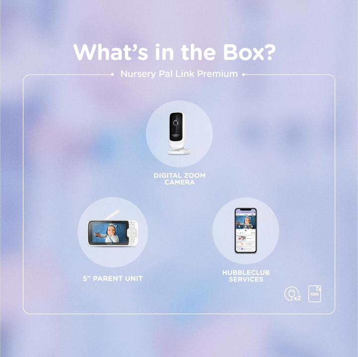 Productafbeelding Hubble Connected Nursery Pal Premium (5 inch) (Babyfoon Audio, 300 m)