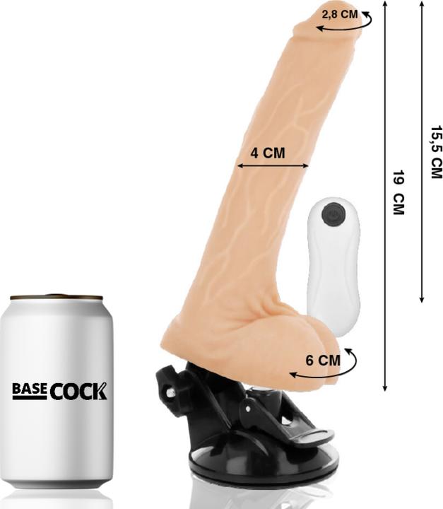 Basecock Realistic Vibrator Tlcommande Noir 19 cm Basecock Realistic Vibrator Tlcommande Noir 19 cm