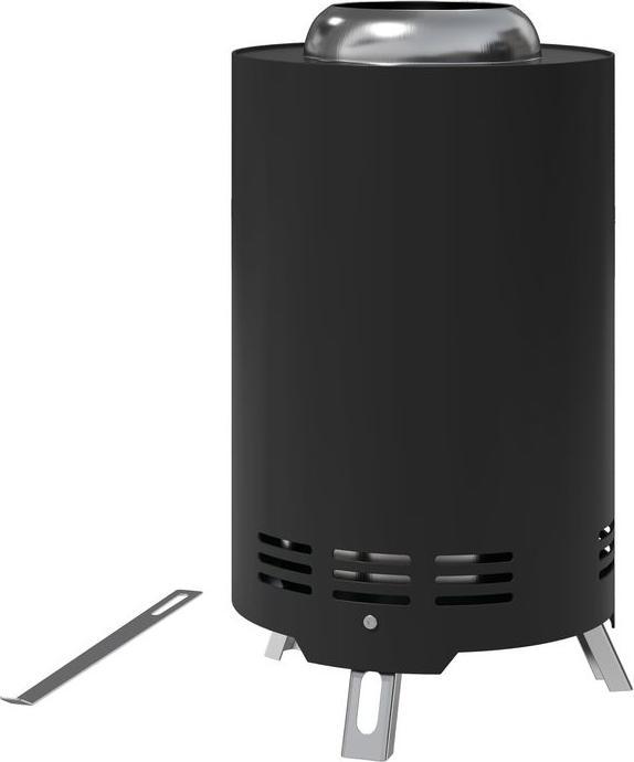 Immagine prodotto Swisshandel24 Feuerschale Ø16x25cm Edelstahl Schürhaken BBQ Camping Schwarz (16 cm)