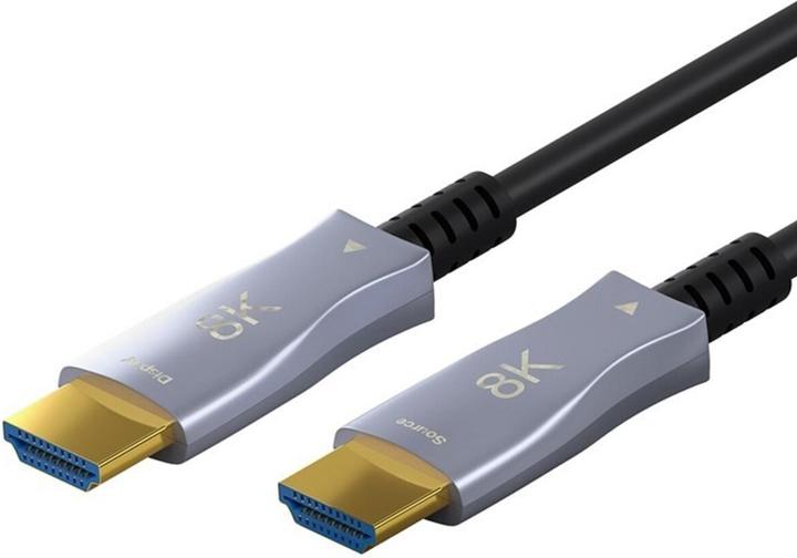 Actual product image Goobay Series 2.1 Optical Hybrid Ulra High-Speed HDMI™ Cable with Ethernet (AOC), 100 m, Black - High-Grade (100 m, HDMI, 2.1)