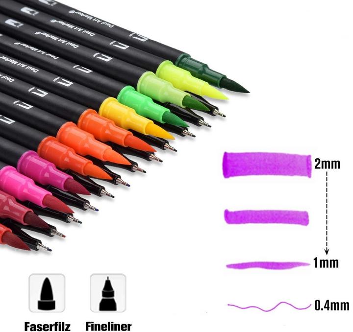 Produktbild I Am Creative Doppelspitz Dual Brush Pen (Bunt, 36 x)
