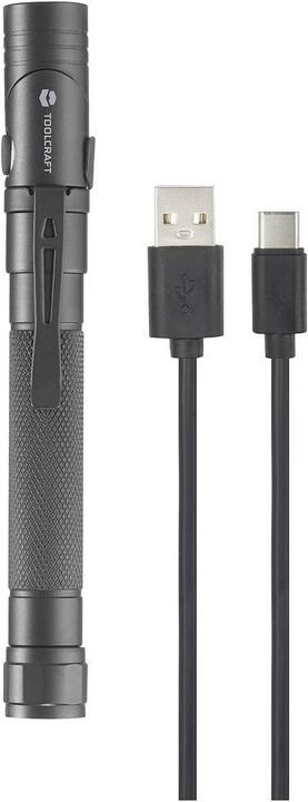 Produktbild Toolcraft 2 in 1 SMD LED Taschenlampe mit Stroboskopmodus, mit USB-Schnittstelle (14.20 cm, 250 lm)