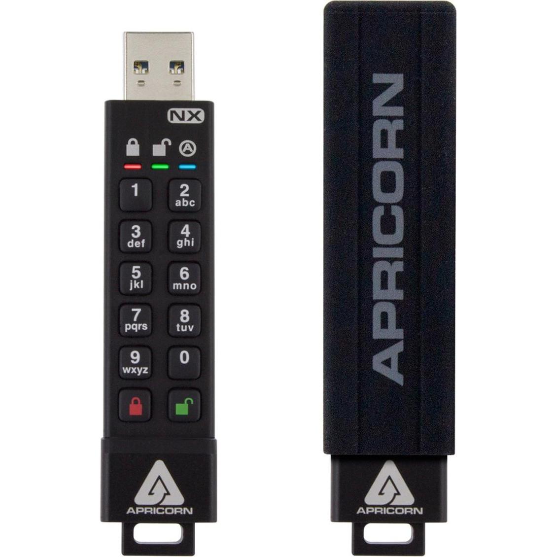 Thumbnail - Apricorn SecureKey 3NX (8 GB, USB-A, USB 3.1), USB Stick, Schwarz