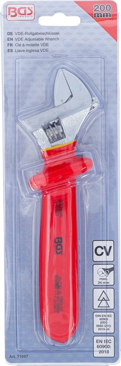 Actual product image BGS VDE Adjustable Wrench max. 34 mm (34 mm)