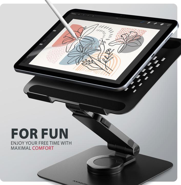 Actual product image Axagon STND-LRB Ständer mit 360°-Drehung für Laptops und Tablets Schwarz