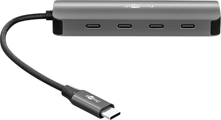 Immagine prodotto Goobay Slim 4-Port USB-C Hub Schwarz-Grau (USB-C, 4 porte)