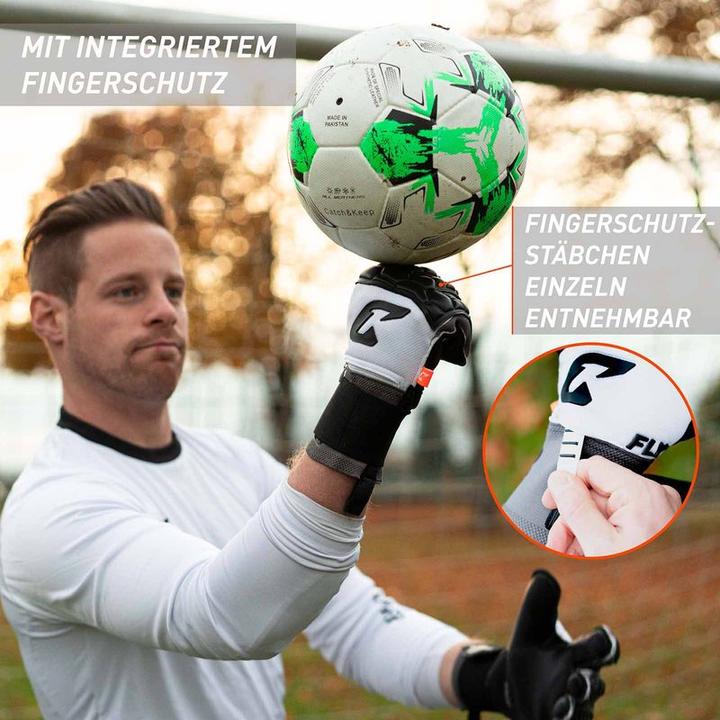 Produktbild Catch & Keep Fussballhandschuhe Fly Protect Gr. 9.5 Weiss Torwart Keeper Goalie Handschuhe (9.5)