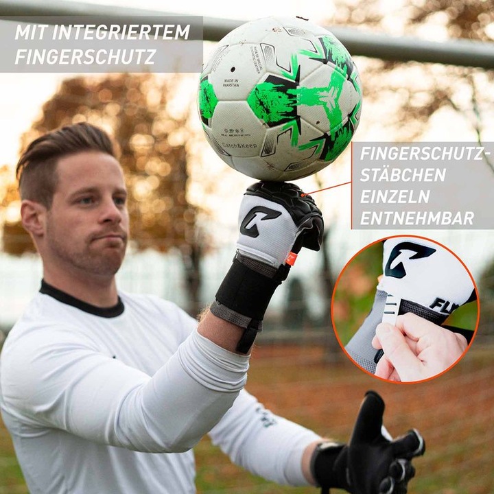 Produktbild Catch & Keep Fussballhandschuhe Fly Protect Gr. 9.5 Weiss Torwart Keeper Goalie Handschuhe (9.5)