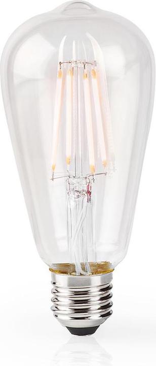 Produktbild Nedis SmartLife LED Filament Lampe | Wi-Fi | E27 | 500 lm | 5 W | Warmweiss | 2700 K | Glas | Androi (E27, 500 lm, 1x)