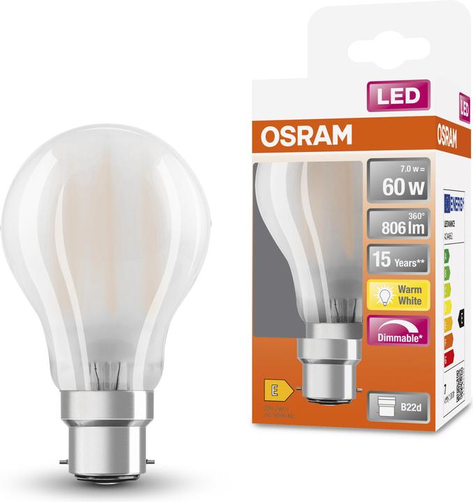 Produktbild Osram Led Retrofit Classic A (B22d, 60 W, 806 lm, 1 x, E)
