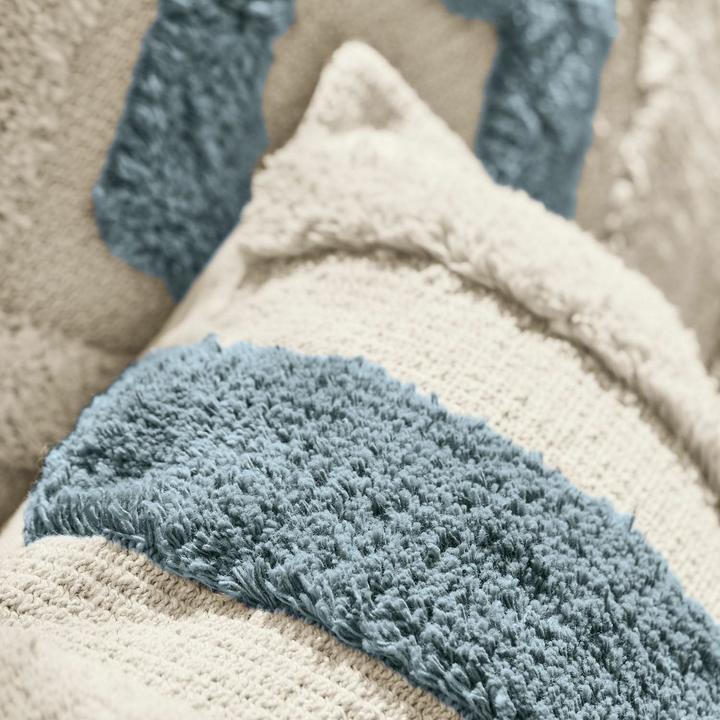 Image du produit Loberon Housse de coussin set de 2 Melyn bleu/crème (50 x 50 cm)