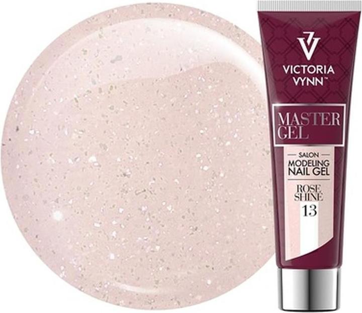 Actual product image Visconti Di Modrone Victoria Vynn Master Gel UV LED Acrylic Glitter Gel for Nail Modeling and Manicure Extensions 13 Ros