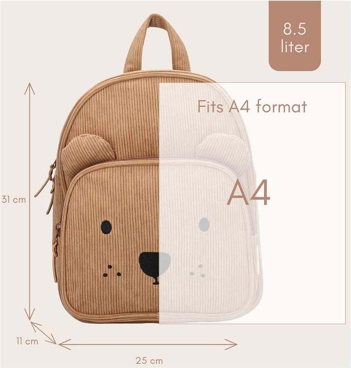 Immagine prodotto Kidzroom Porto Beary Excited Rugzak - Bruin - Beer - Ribstof