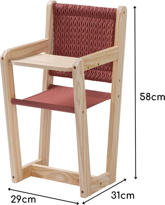 Howa Puppenhochstuhl aus Holz "grace" - Hochstuhl für Puppen bis 50cm 2870