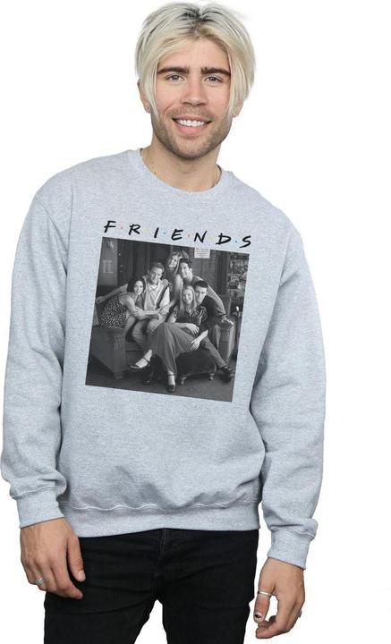 Actual product image Friends Mens Black And White Photo Sweatshirt (4XL)