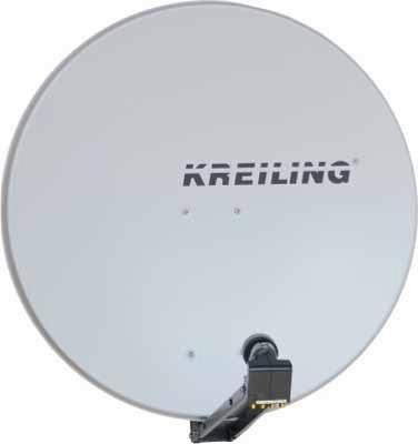 Produktbild Kreiling KR AE 80 STYLE/ALU - 39,2 dBi - Weiss - Aluminium - 80 cm (Flachantenne, 39.20 dB, UKW / MW / LW)